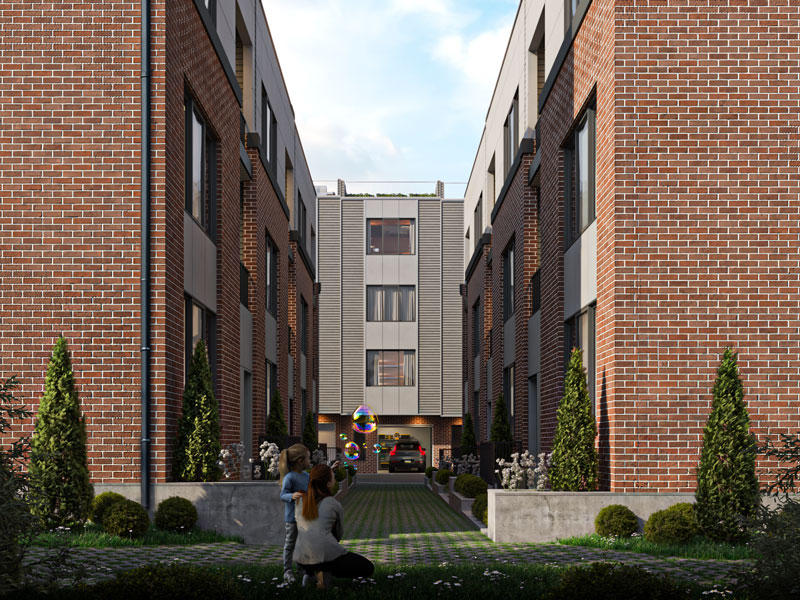 condos and walking park