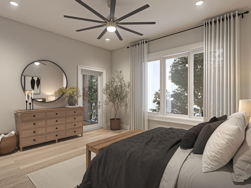 a nice bedroom and dresser