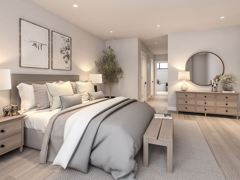 a nice bedroom and dresser