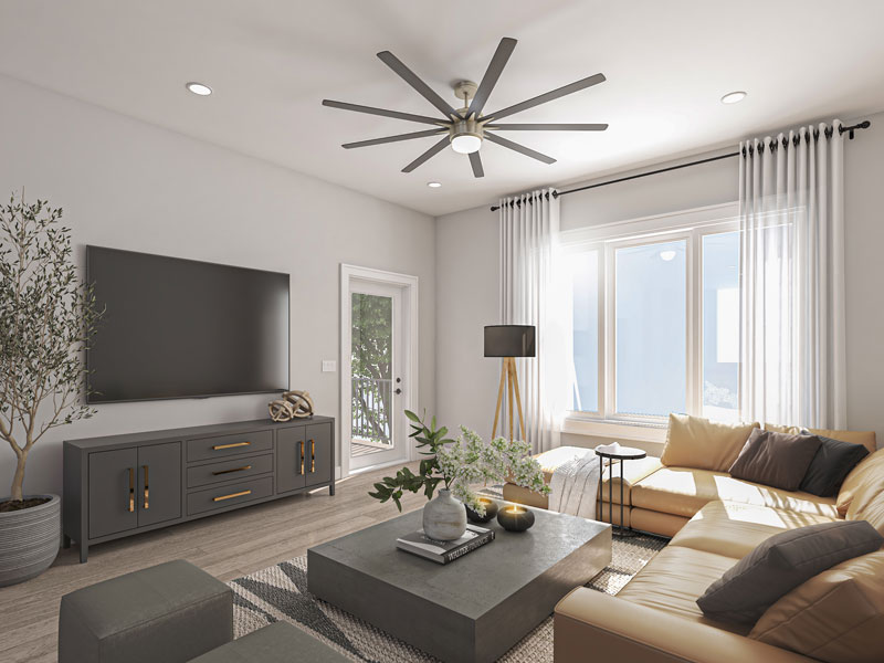 a nice living room and television